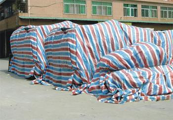 天津销售彩条布|聚乙烯单膜彩条布|建筑围挡彩条布.